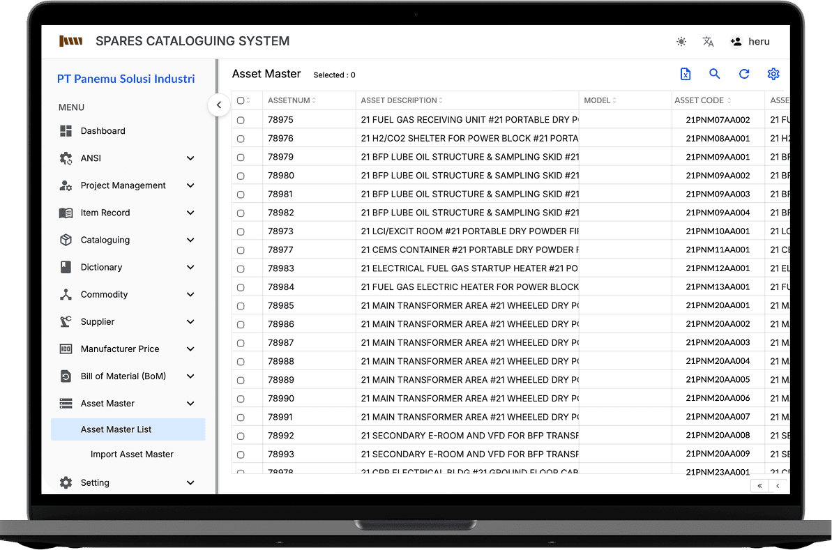 Maximo Oracle Connector Asset Master Register | Panemu - Software House & Odoo Partner Yogyakarta