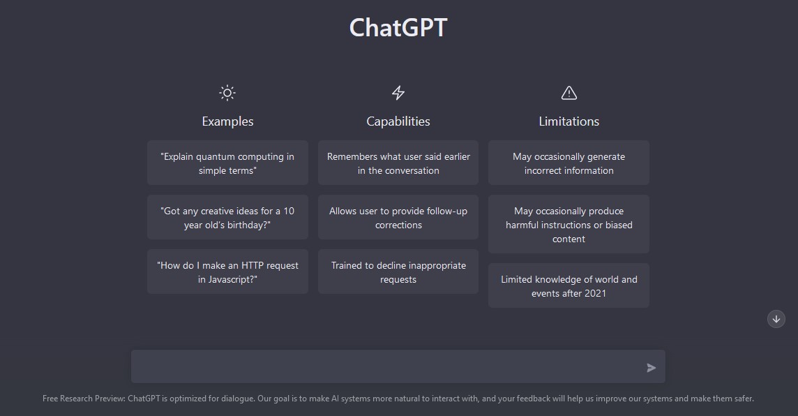 chatgpt dashboard
